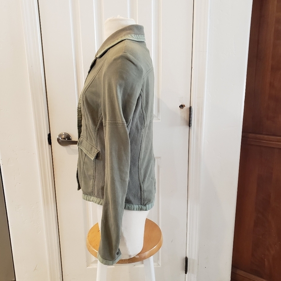Free People Knit Taylored Blazer Jacket Army Green size Medium - Picture 3 of 9